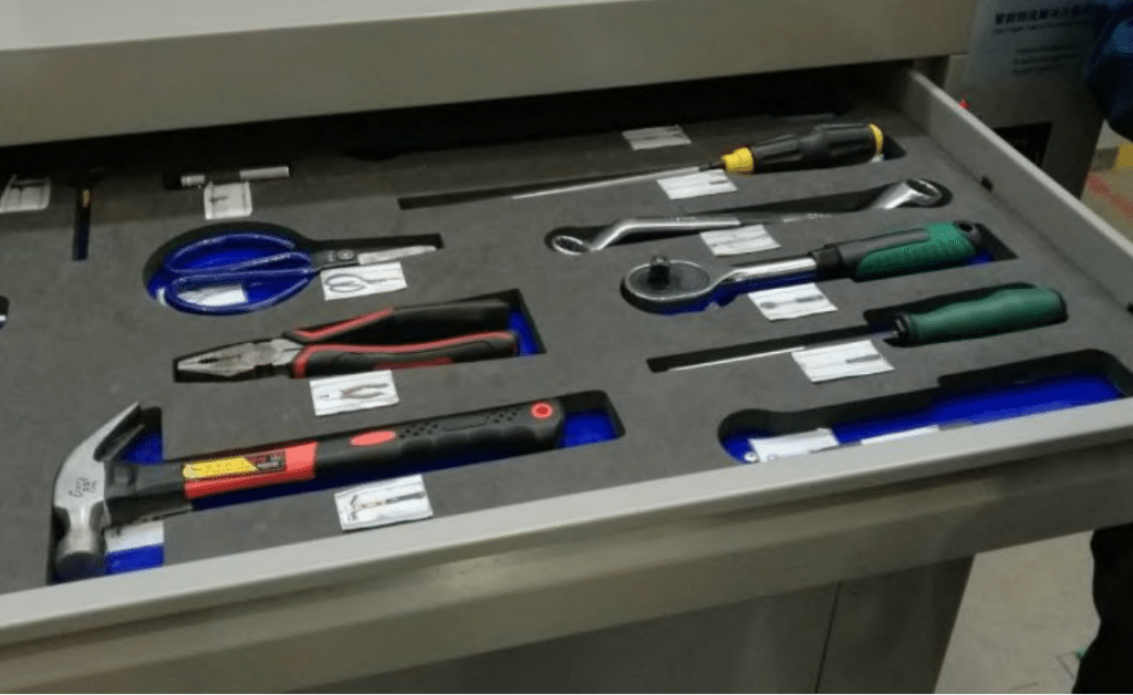 tools in tray