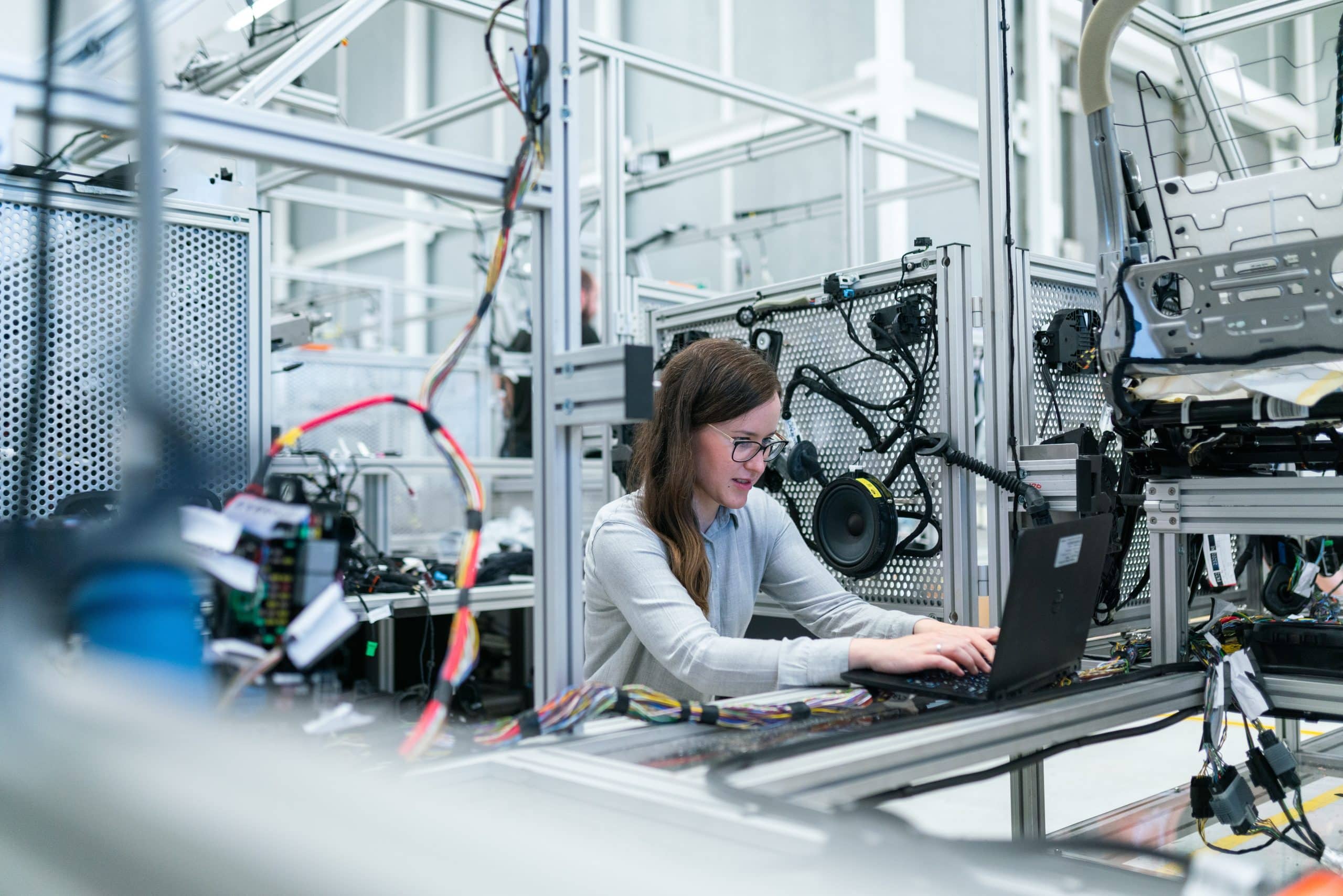 engineer at her workspace
